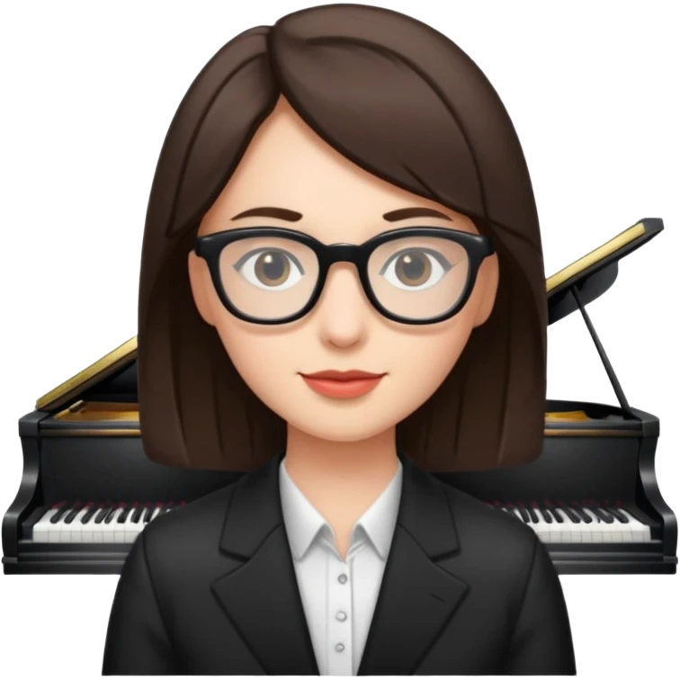 Brunette  and glassespianists emoji