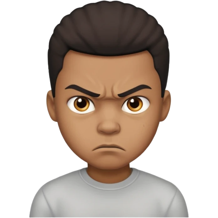 Angry  Mad black boy with low taper  emoji