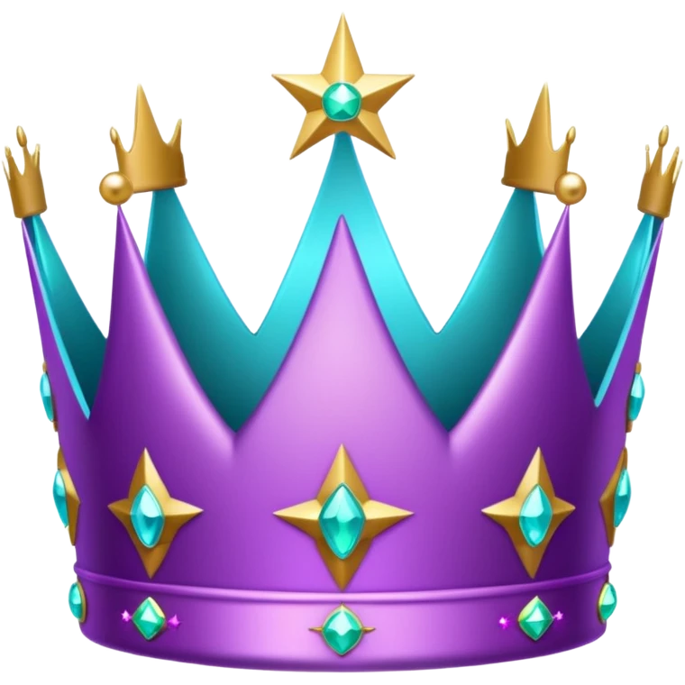 Feeling purple cian crown shine star glitter emoji