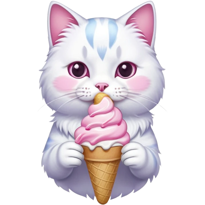 Cat eating ice cream emoji