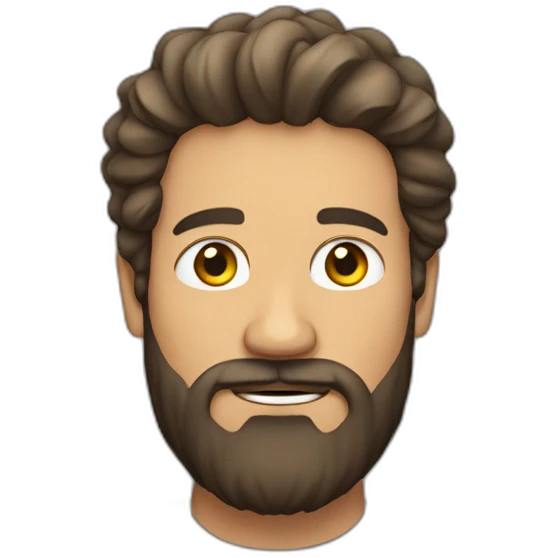 hombre de pelo largo y barba emoji