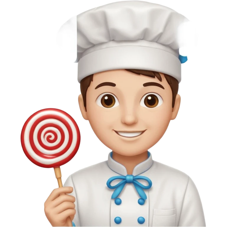 Baker + lollipop wand, Candy Chef. emoji