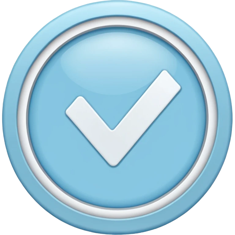 Simbolo de verificacion blanco adentro de un circulo celeste azul emoji