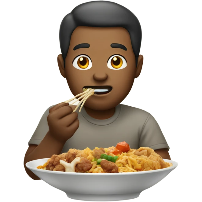 man eating chinese food emoji
