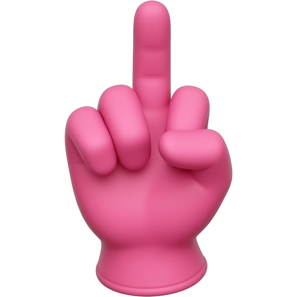 middle finger with pink gloves emoji