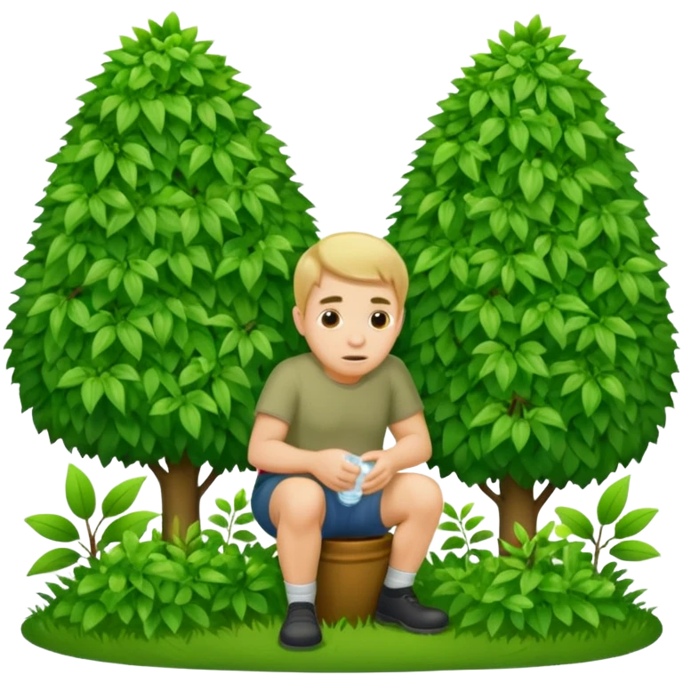 Guy peeing into bushes emoji