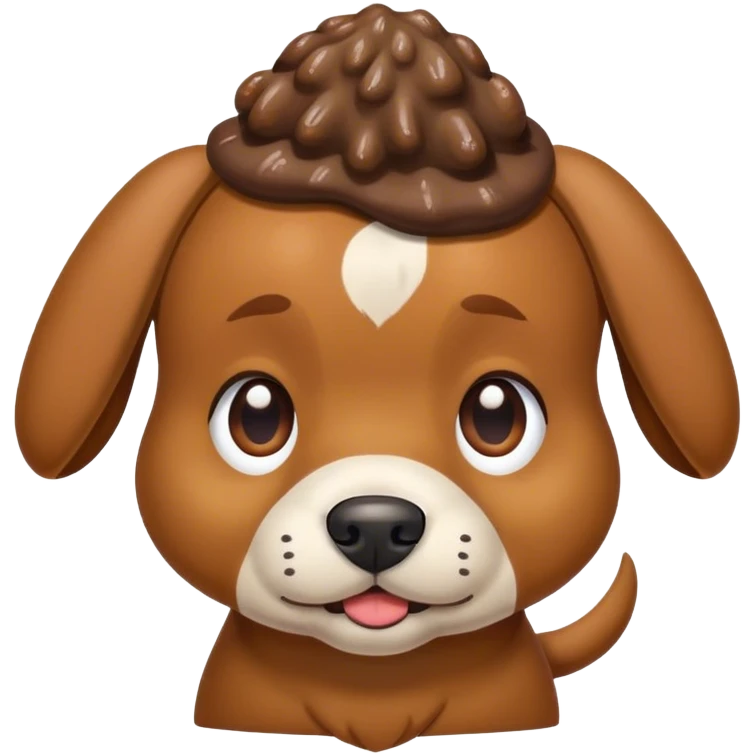dog wearing poop on head  emoji