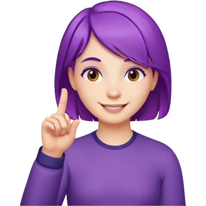 Main violette avec l’Index lever  emoji