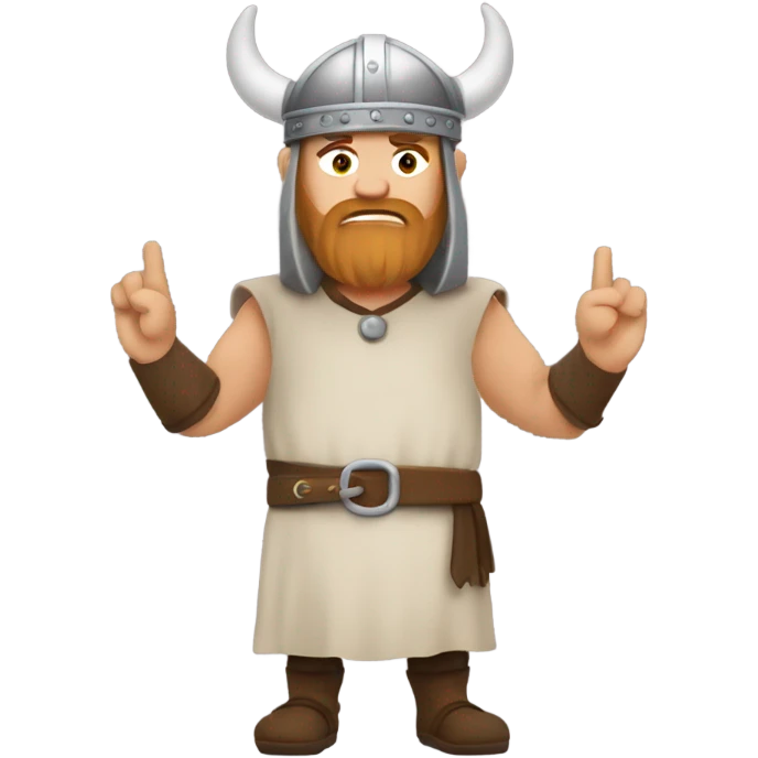 Unsure Viking with hands raised up emoji