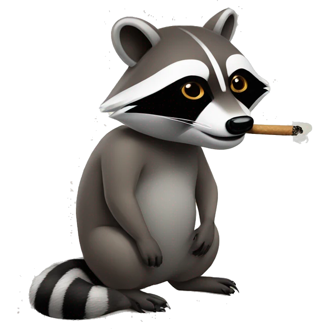 Smoking raccoon emoji