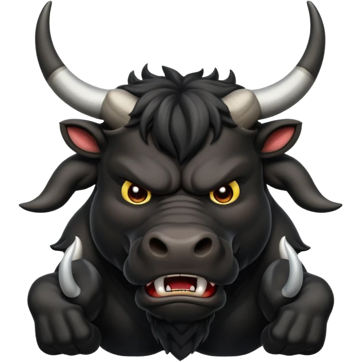 angry black bull emoji
