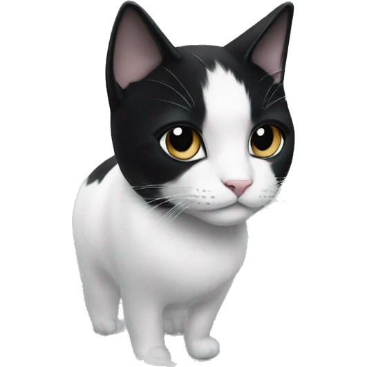 a black and white cat in a transparent vase emoji