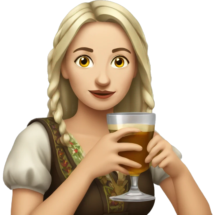 Slavic woman drinking alcohol emoji