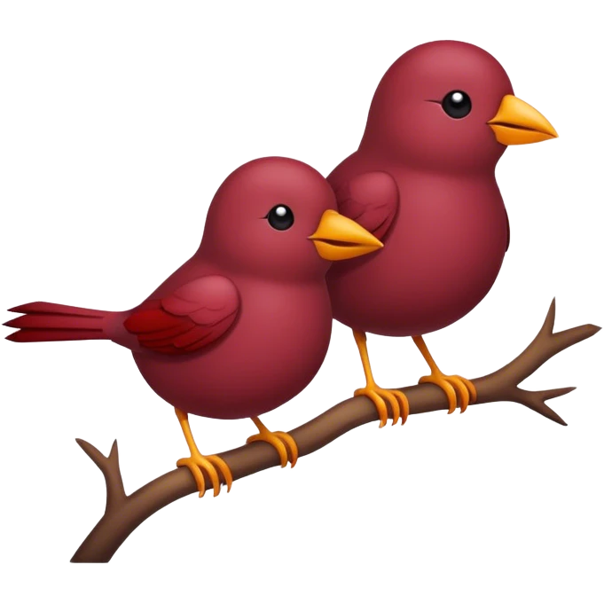 Two burgundy birds emoji