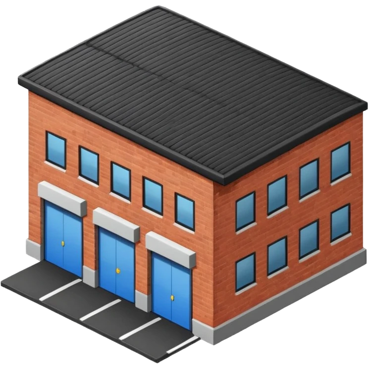 a 2d warehouse in black and white for a report from the outside. It should be the size of an emoji emoji