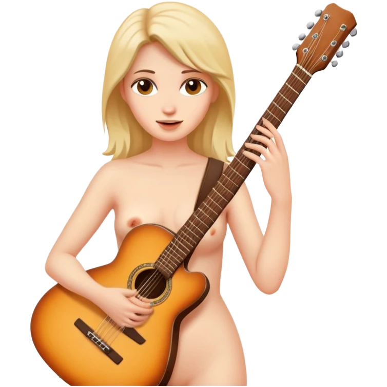 Naked woman with guithar' emoji