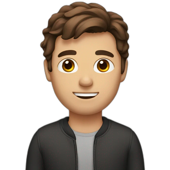 A haker man with a brown hair and brown eyes  emoji