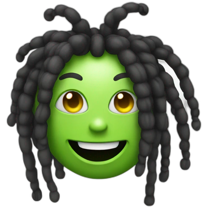 smiling alien with dreads emoji