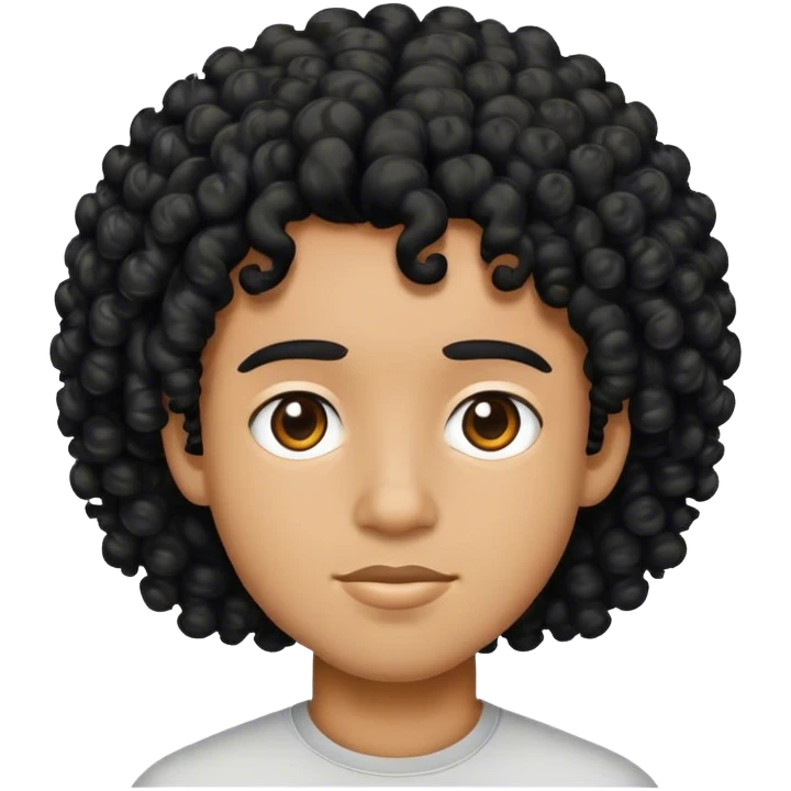Zombi do cabelo cacheado preto emoji