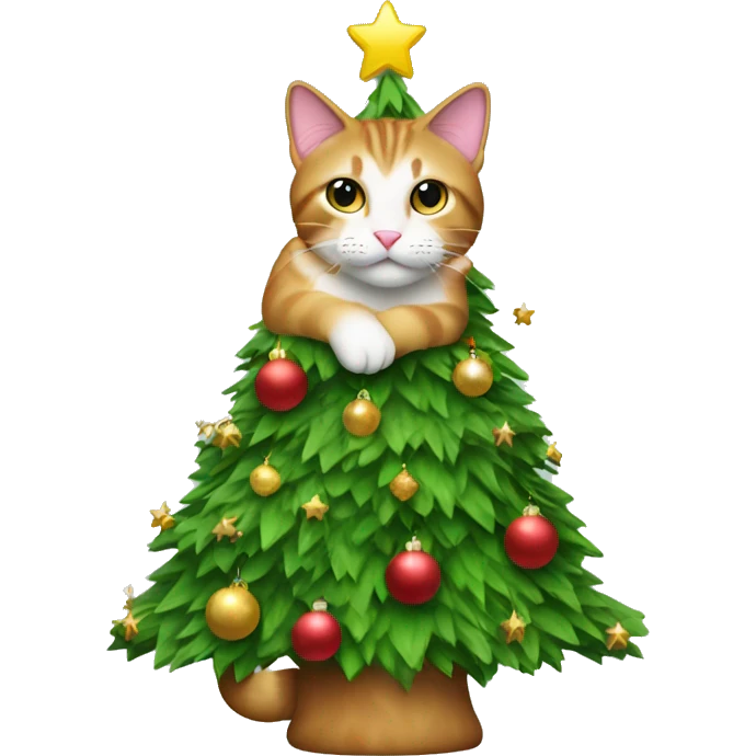 Cat christmas tree emoji