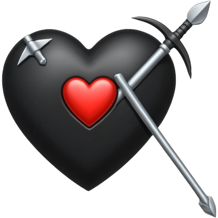 Corazón negro con una flecha emoji