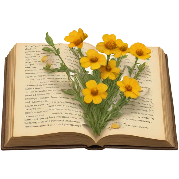 book with some pressed flowers on the pages  emoji