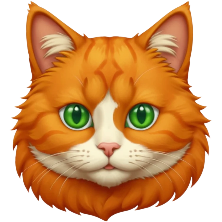 orange cat missing one an eye and with one green eye, with an orange patch of fur near his nose emoji