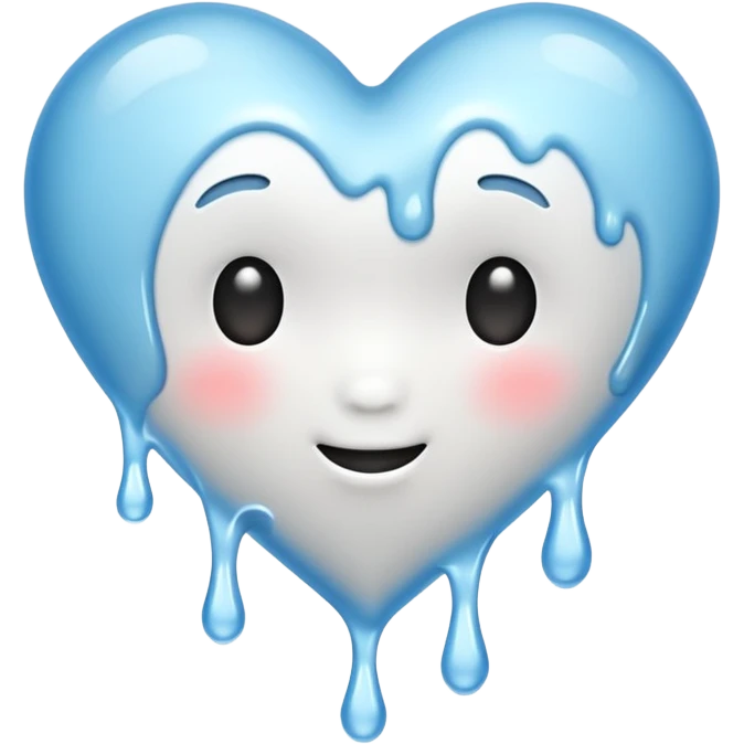 white heart melting (no face) emoji