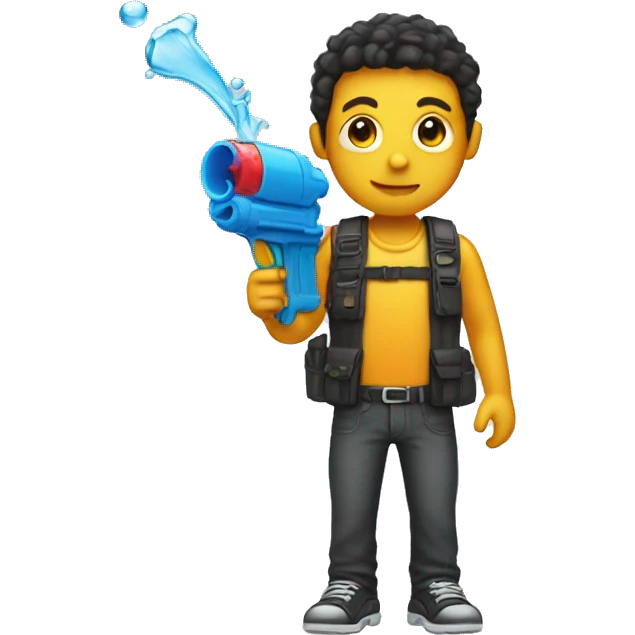 male holding water gun emoji