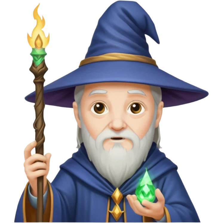 old wizard casting spells emoji