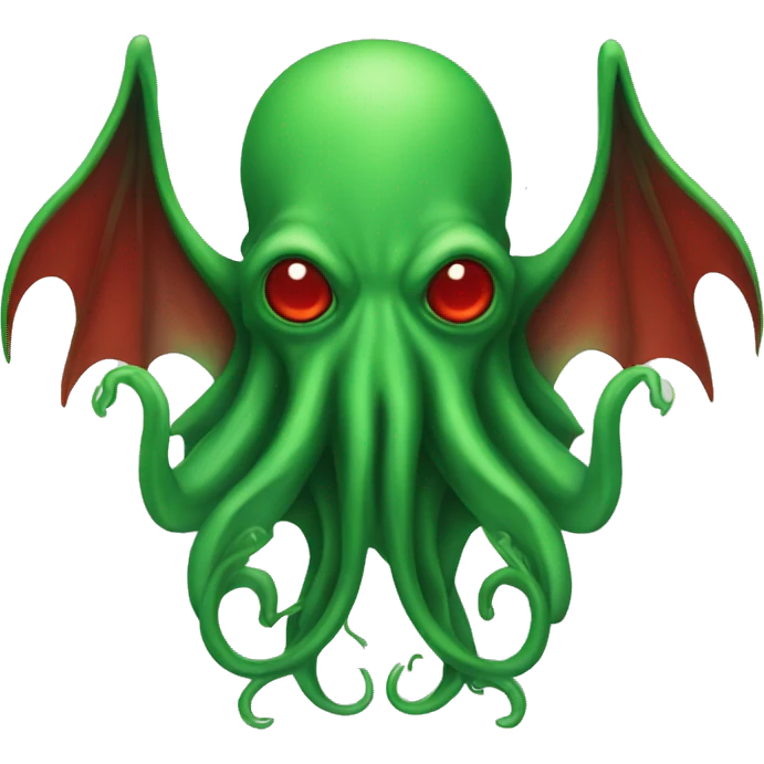 green Cthulhu with dress red emoji