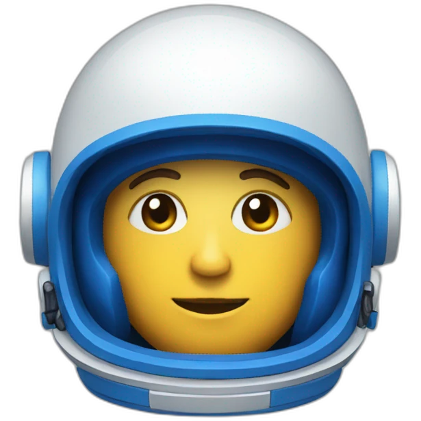 Head spaceman in blue helmet emoji