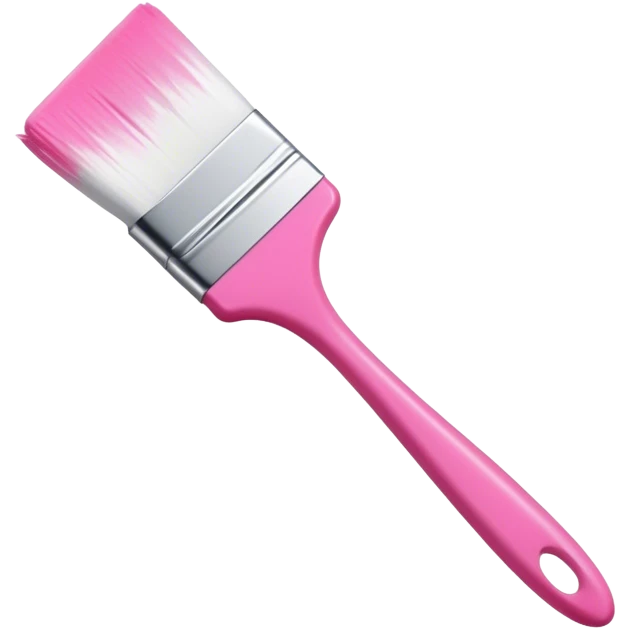 White brush, pink paint emoji