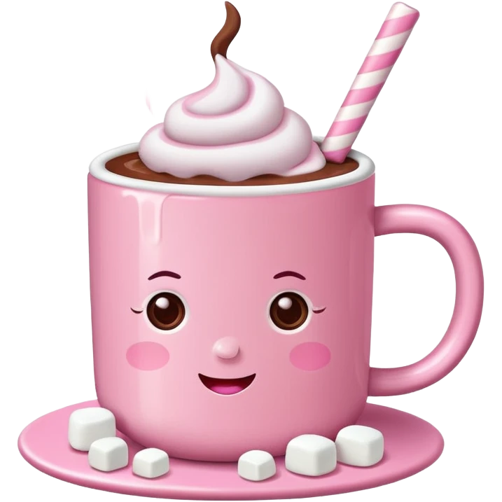 heiße Schokolade mit Marshmallows pink . Keine Gesichter  emoji