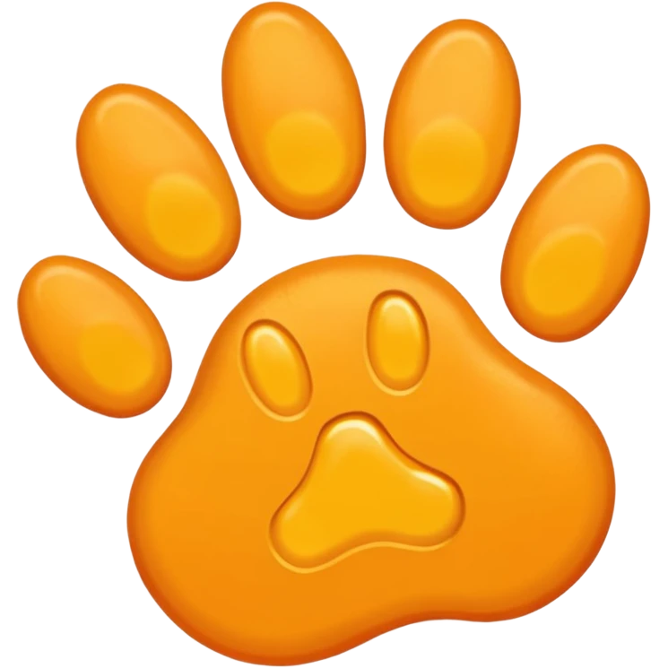 a very light pale pastel yellow-orange pawprint emoji