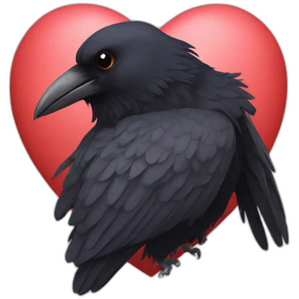 Crow in a heart emoji