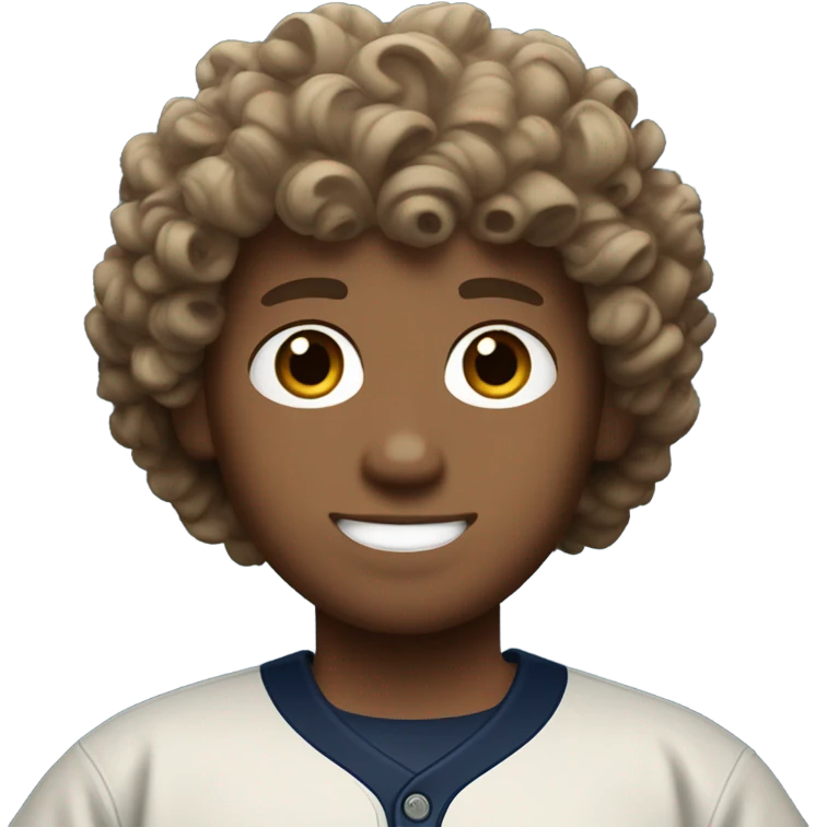 curly brown haired white boy with a padres jersey emoji