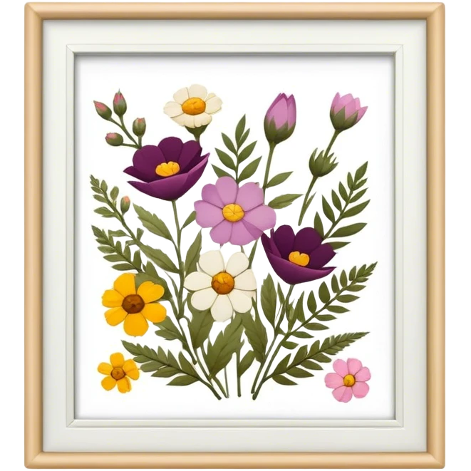 framed pressed florals emoji