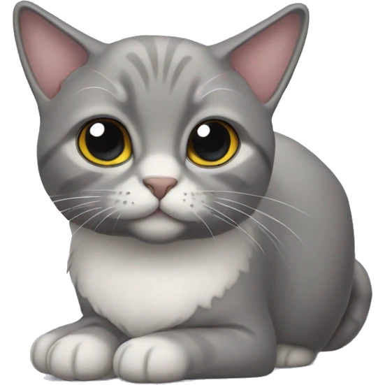 lop-eared gray cat emoji