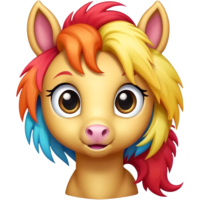 A cute cartoon pony with big eyes emoji