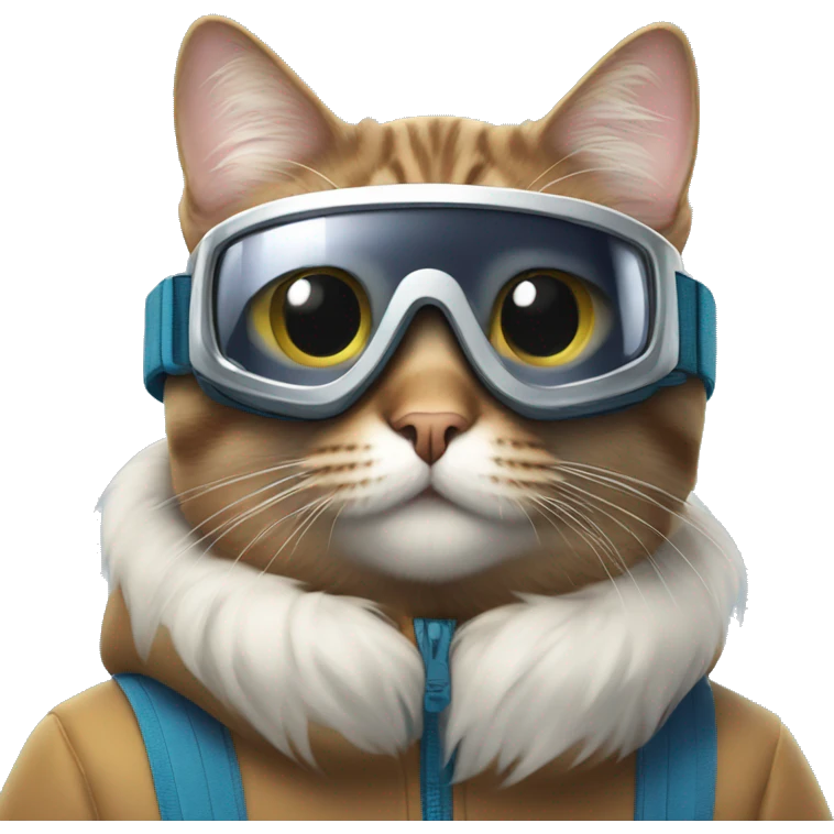 Cat in ski goggles  emoji