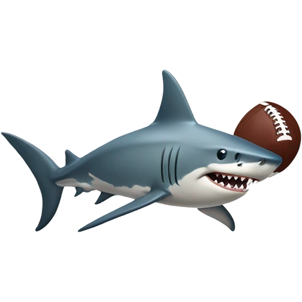 Shark throwing a football emoji