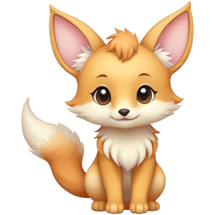 Kawaii bright fantasy ethereal anthro fursona animal with a tufted tail and round ears emoji