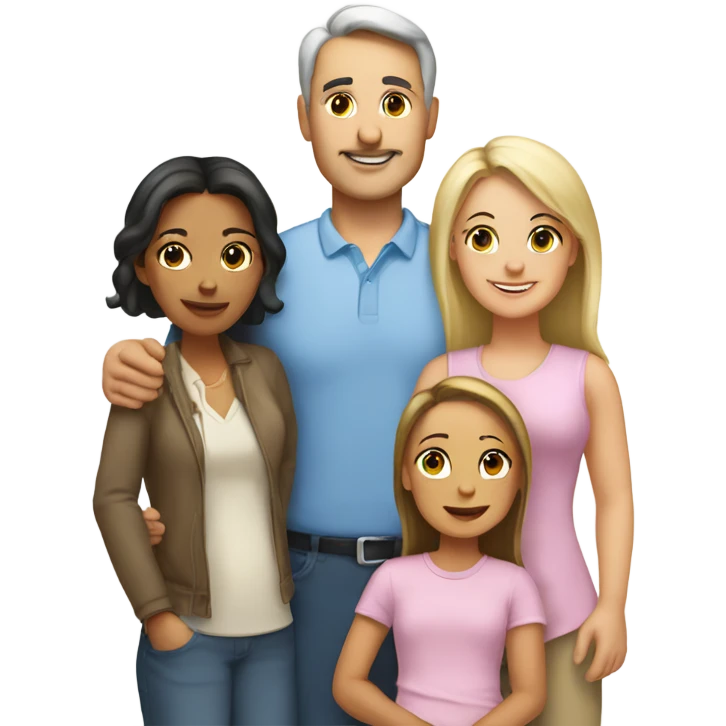White family mom and dad with two girl daughters emoji