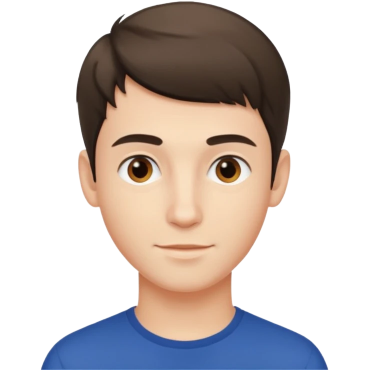 Young man with French crop hair emoji