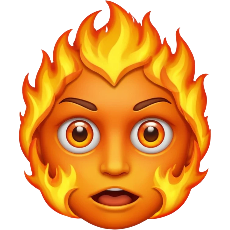 fire face with camara ayes emoji
