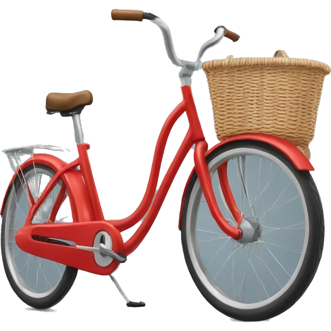 red bycycle with front empty basket emoji