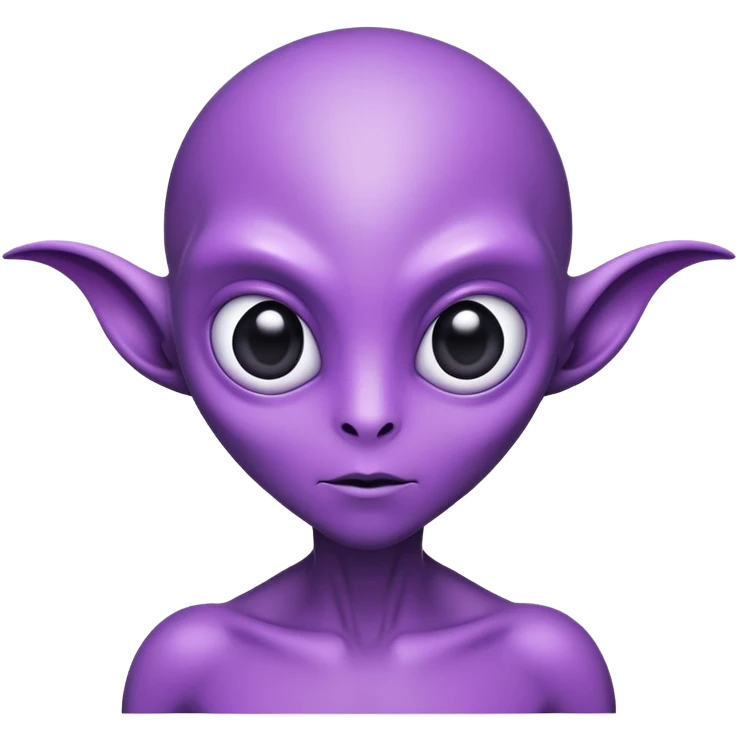purple alien with big black eyes emoji