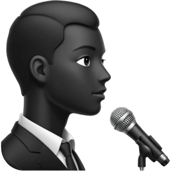 head silhouette speaking into a microphone emoji