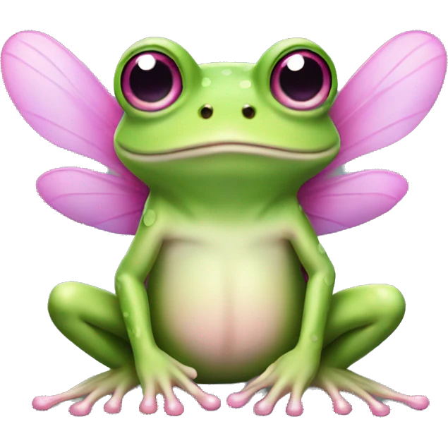 Fairy frog with pink wings  emoji